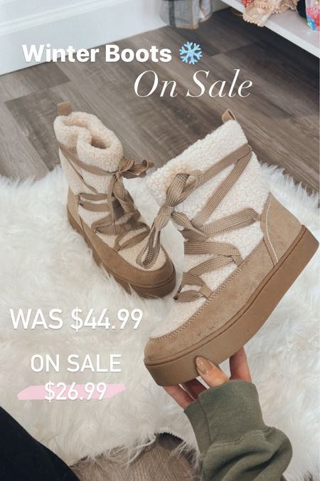 Winter boots on sale / laced up faux fur boots / 

#LTKGiftGuide #LTKHoliday #LTKSeasonal