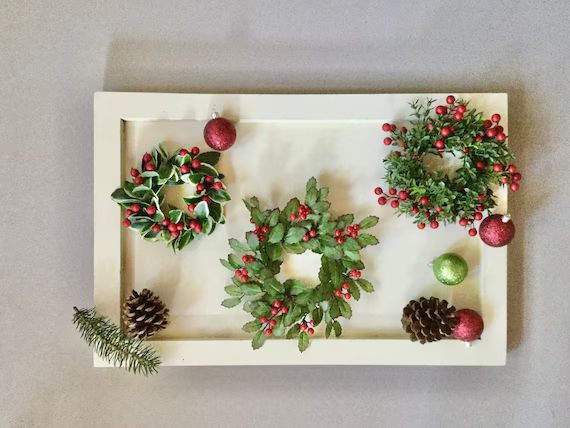 Christmas Candle Wreath | Christmas Candle Wreath | Christmas Wreath | Boxwood Berry Wreath | Chr... | Etsy (US)