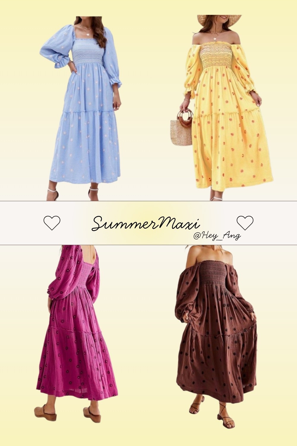 This boho maxi is so pretty!! I love the puffy sleeves, and the smocked bodice. This would be a great brunch outfit, a baby shower outfit, or for a trip. Comes in other colors. 

#LTKTravel #LTKootd