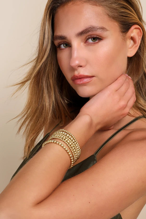 Glamorously Gorgeous Gold Beaded Six-Piece Bracelet Set | Lulus