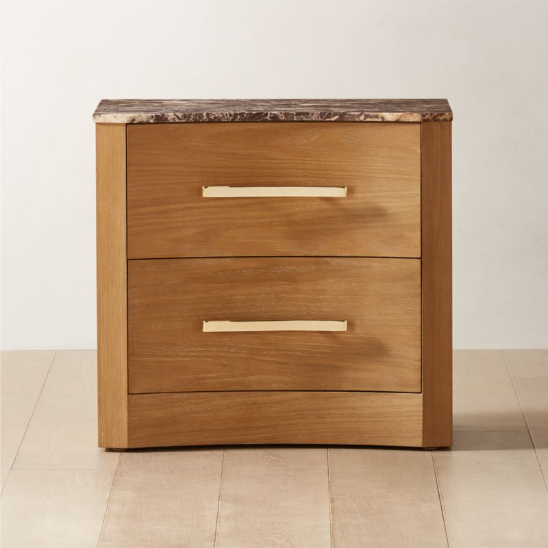 Kingsbury Modern Curved Marble Nightstand | CB2 | CB2