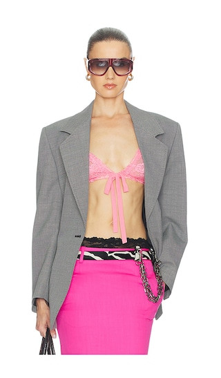 Cinched Blazer in White & Black | Revolve Clothing (Global)