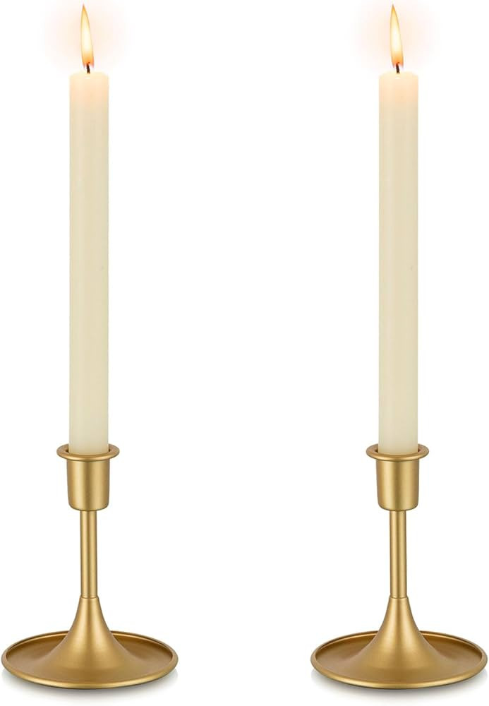 Romadedi Chandelier Bougeoir Doré Décoratifs - Lot de 2 Bougeoirs Métal pour Bougies Chandelle... | Amazon (FR)