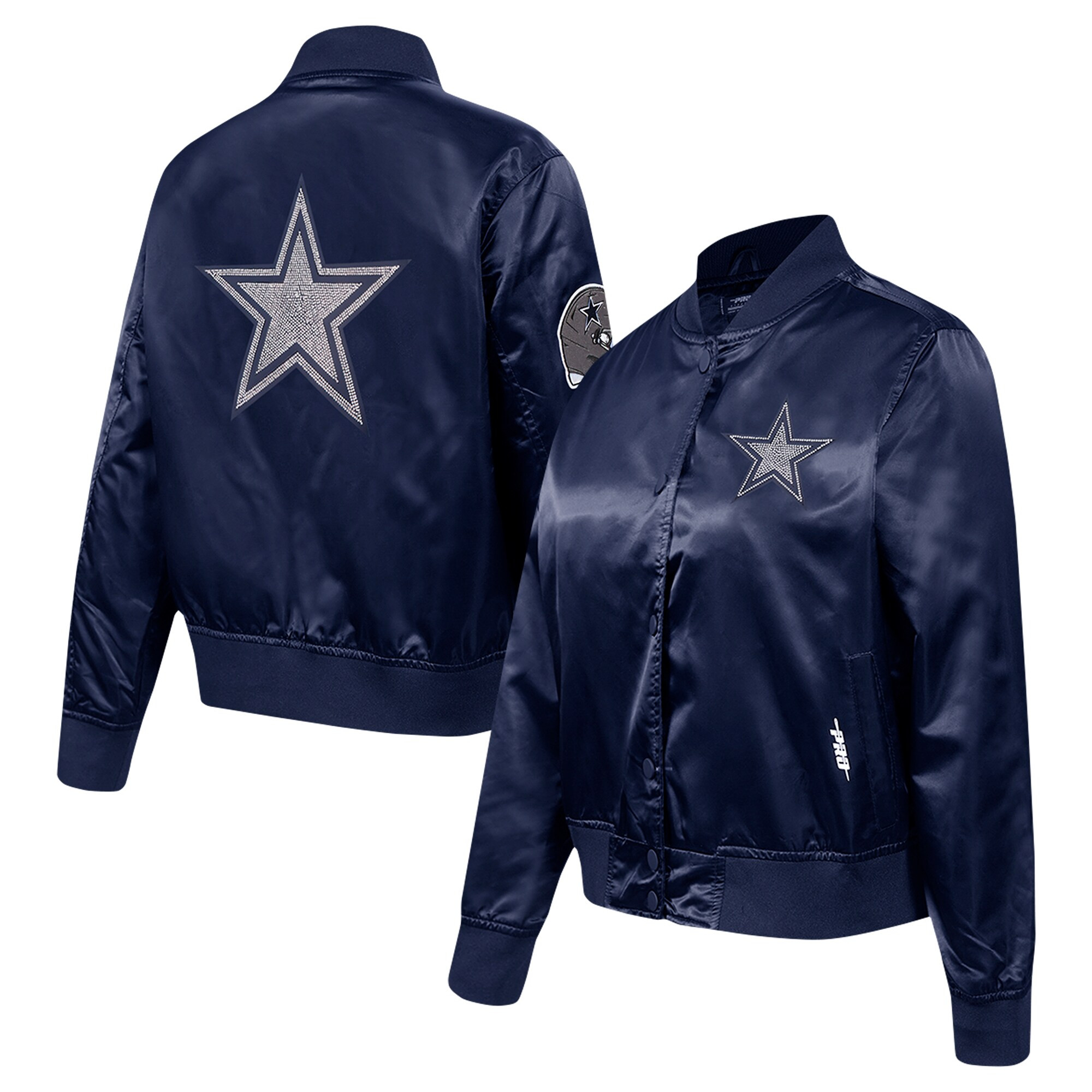 Women's Dallas Cowboys Pro Standard Navy  Jeweled Satin Full-Snap Jacket | NFL Shop