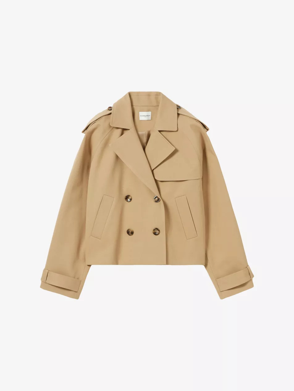 Open-Collar Relaxed-Fit Short Cotton Trench Jacket | Selfridges