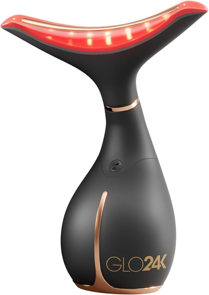 GLO24K Red Light Face & Neck Beauty Device – 3-in-1 Facial Massager Tool with LED & Vibration f... | Amazon (US)