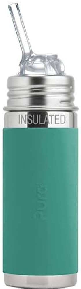 Pura Kiki 9oz/260 ml Stainless Steel Insulated Bottle w/Silicone Straw & Sleeve, 100% Plastic-Fre... | Amazon (US)