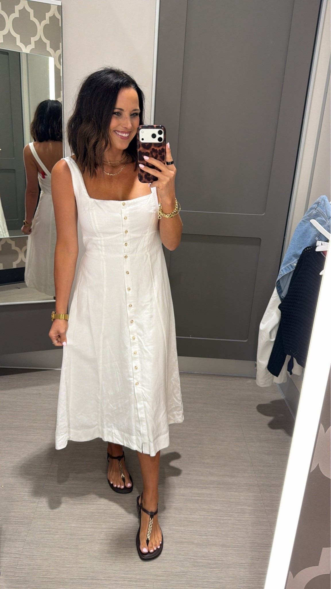This dress instantly made me feel so feminine and put together 🤍 The fit is super flattering and the little button details make it look way more expensive than it is. I love how easy it is to dress up with sandals and jewelry or keep simple for everyday. 

Such a good staple summer dress for vacations, brunch, church, date nights, or family pictures. Target seriously has the prettiest dresses right now and this one is SO good ✨

Size XS, 5’3 for reference