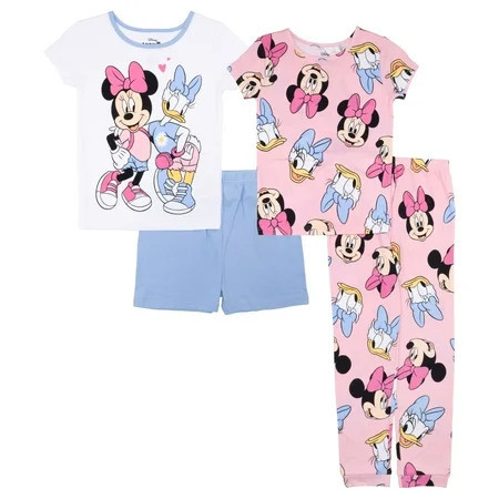 Minnie Mouse Girls Short Sleeve and Pant Pajama Set Sizes 4-10 | Walmart (US)