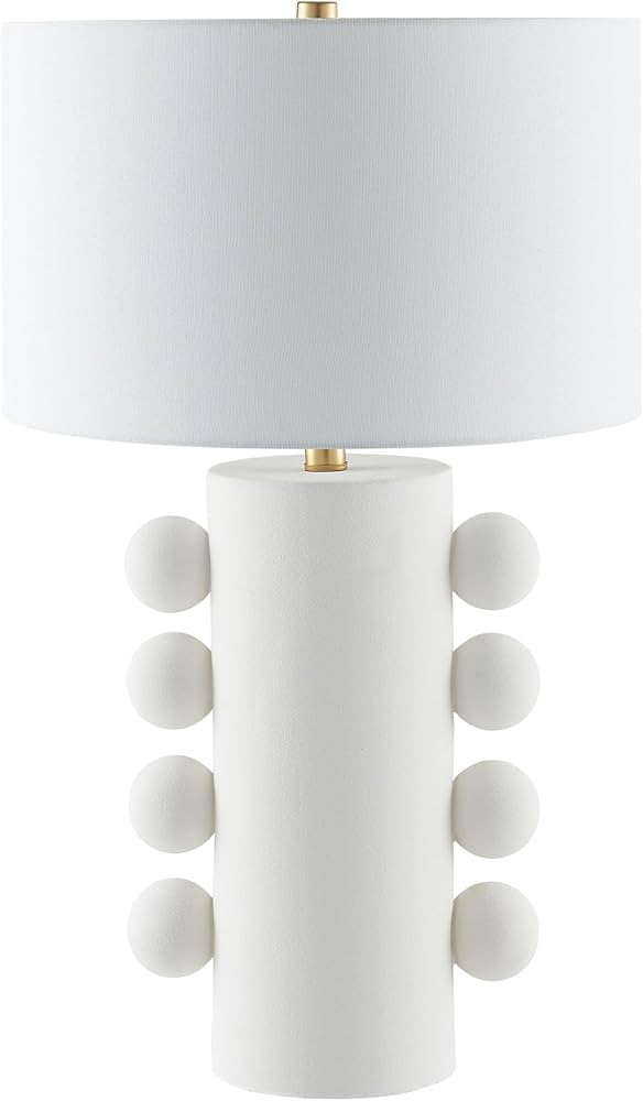 Henn&Hart 27'' Modern 1-Light Ceramic Table Lamp with White Fabric Drum Shade and Spherical Side ... | Amazon (US)