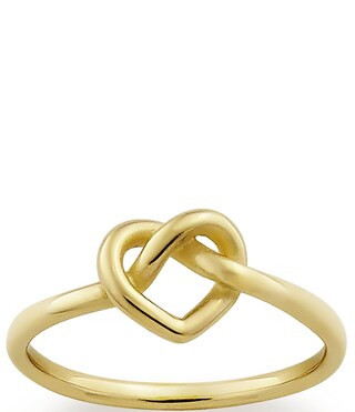 14K Gold Delicate Heart Knot Ring | Dillard's