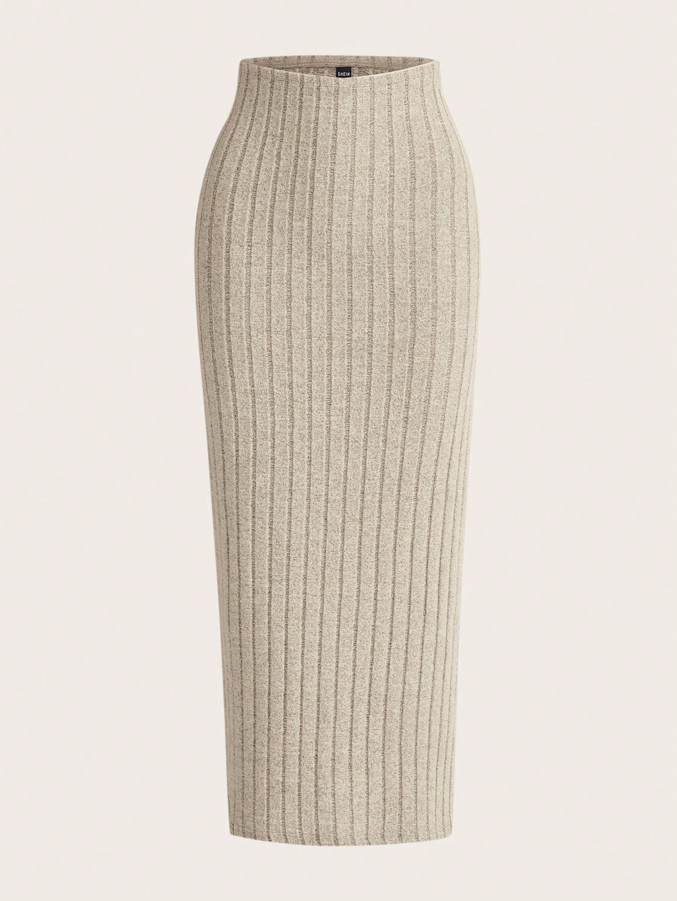 SHEIN EZwear Solid Ribbed Knit Pencil Skirt | SHEIN