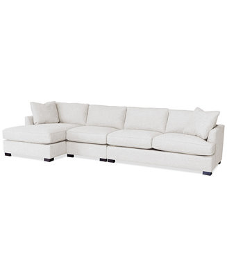 Nightford 146" 3-Pc. Fabric Chaise Sectional, Created for Macy's | Macy's