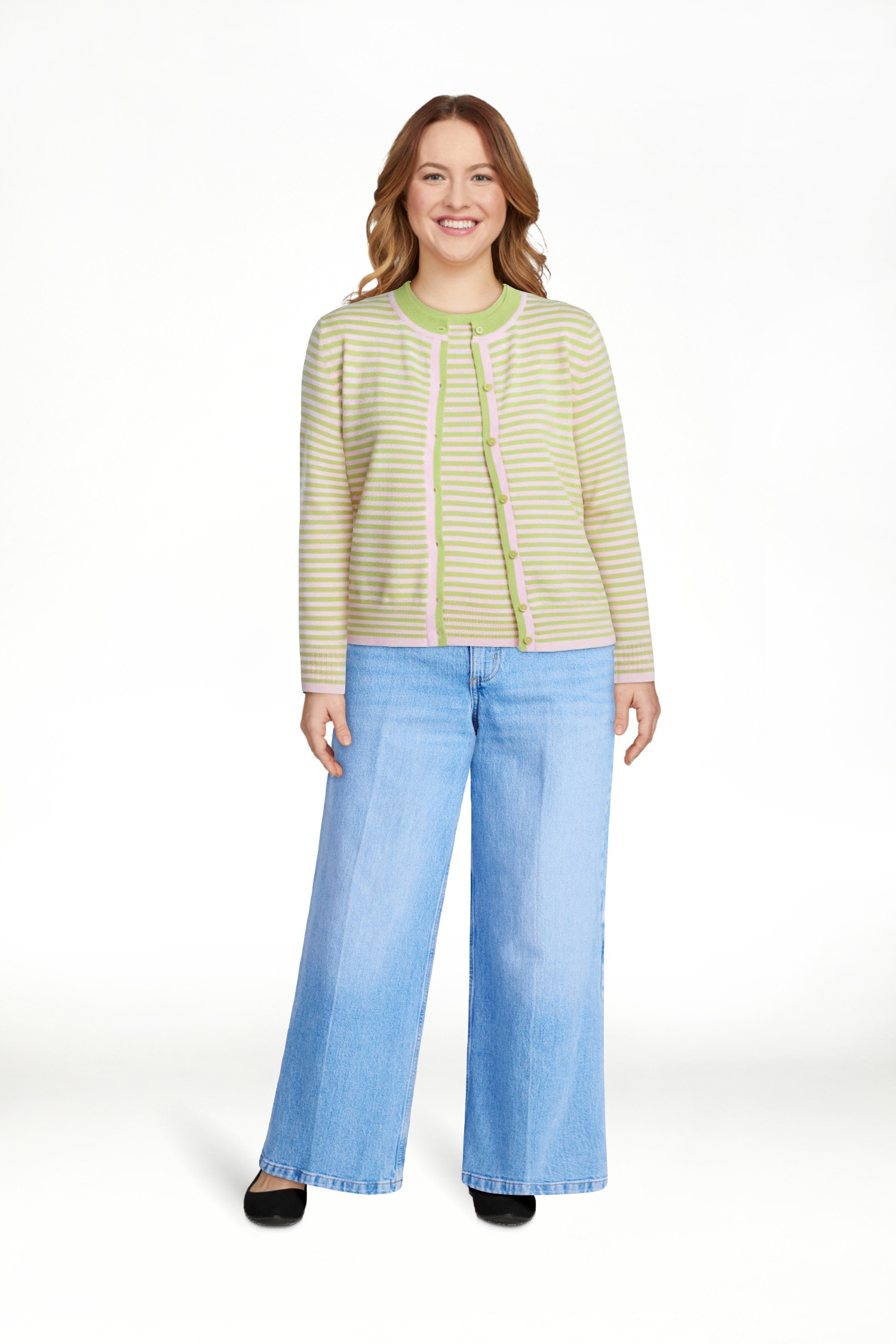 Free Assembly Women's and Women's Plus Solid, Stripe, & Print Classic Cozy Yarn Cardigan Sweater,... | Walmart (US)