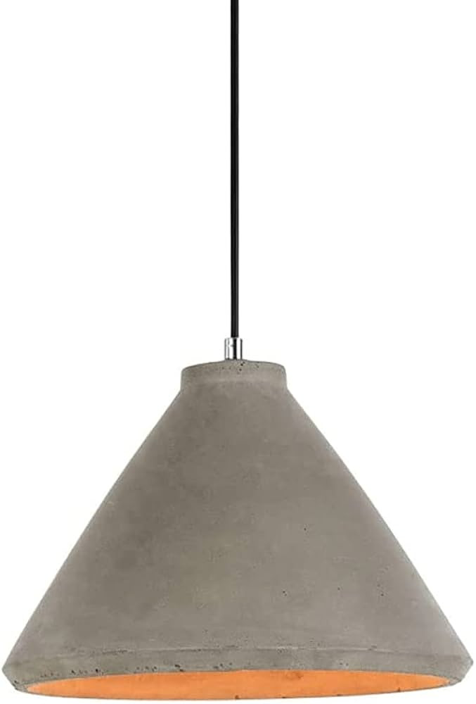 JISHUBO Rural Cement Shade Suspended Chandelier Industrial Concrete Pendant Lamp E27 1-Light Semi... | Amazon (US)