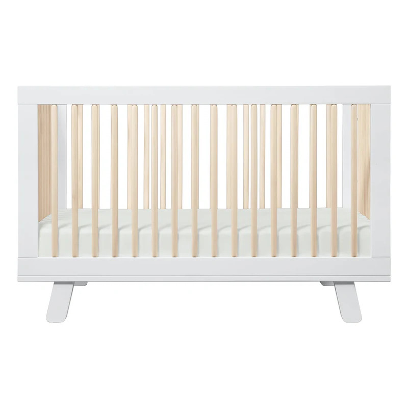 Hudson 3-in-1 Convertible Crib with Toddler Bed Conversion Kit - White/Washed Natural | Project Nursery