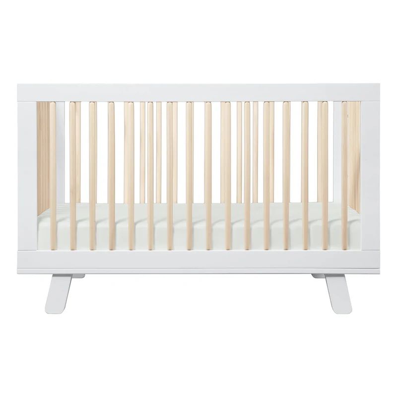 Hudson 3-in-1 Convertible Crib with Toddler Bed Conversion Kit - White/Washed Natural | Project Nursery