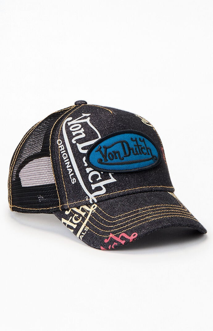 Von Dutch Tagged Trucker Hat in Denim | PacSun