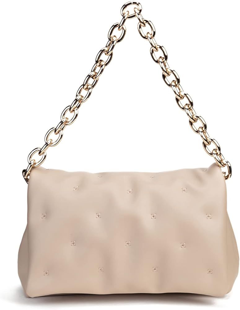 Intrinsic Quilted Fashion Dumpling Bag Clutch Purses Cloud Chain Shoulder Bag for Women | Amazon (US)