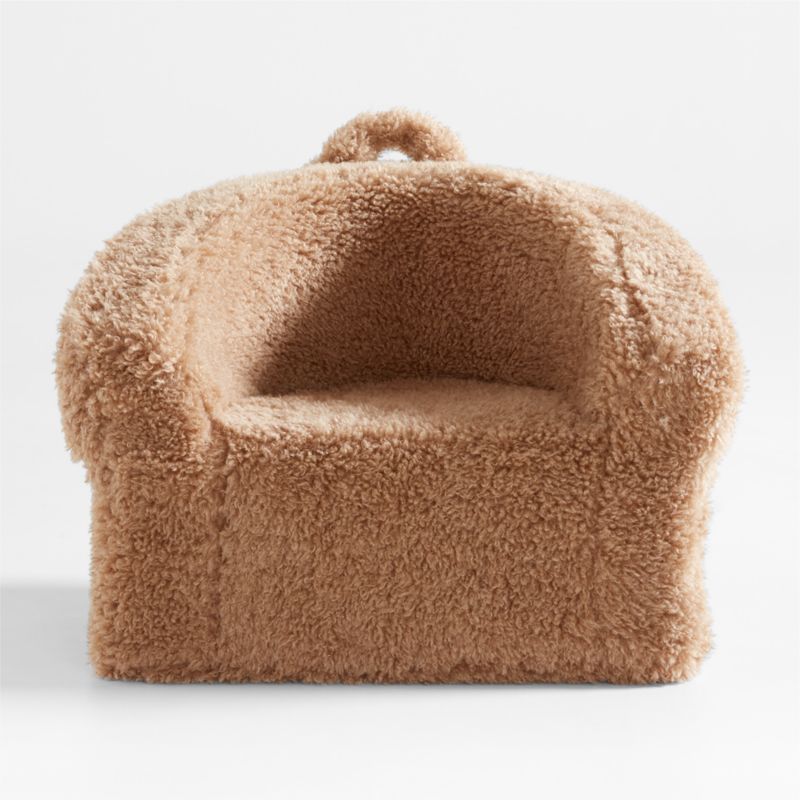 Large Sesame Brown Mongolian Faux Fur Kids Lounge Barrel Chair + Reviews | Crate & Kids | Crate & Barrel