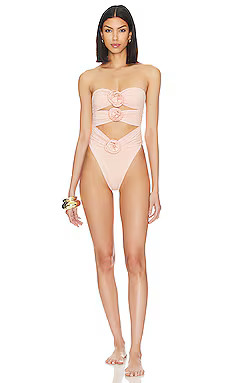 La Reveche Vesna One Piece in Quartz Rose from Revolve.com | Revolve Clothing (Global)