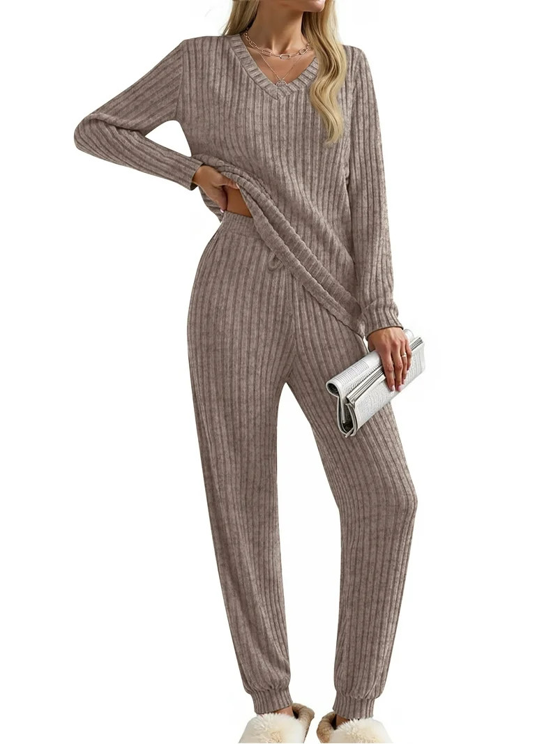 Fantaslook Womens Pajamas Sets Long Sleeve Shirts and Drawstring Pants With Pockets Two Piece Lou... | Walmart (US)