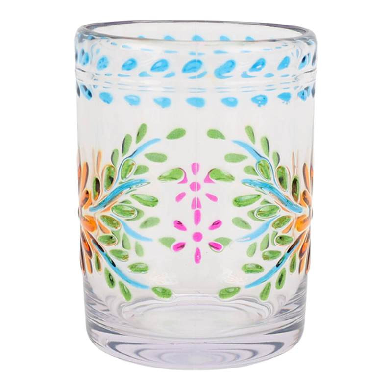 Acrylic Multicolor Embossed Clear Double Old Fashioned Glass | At Home