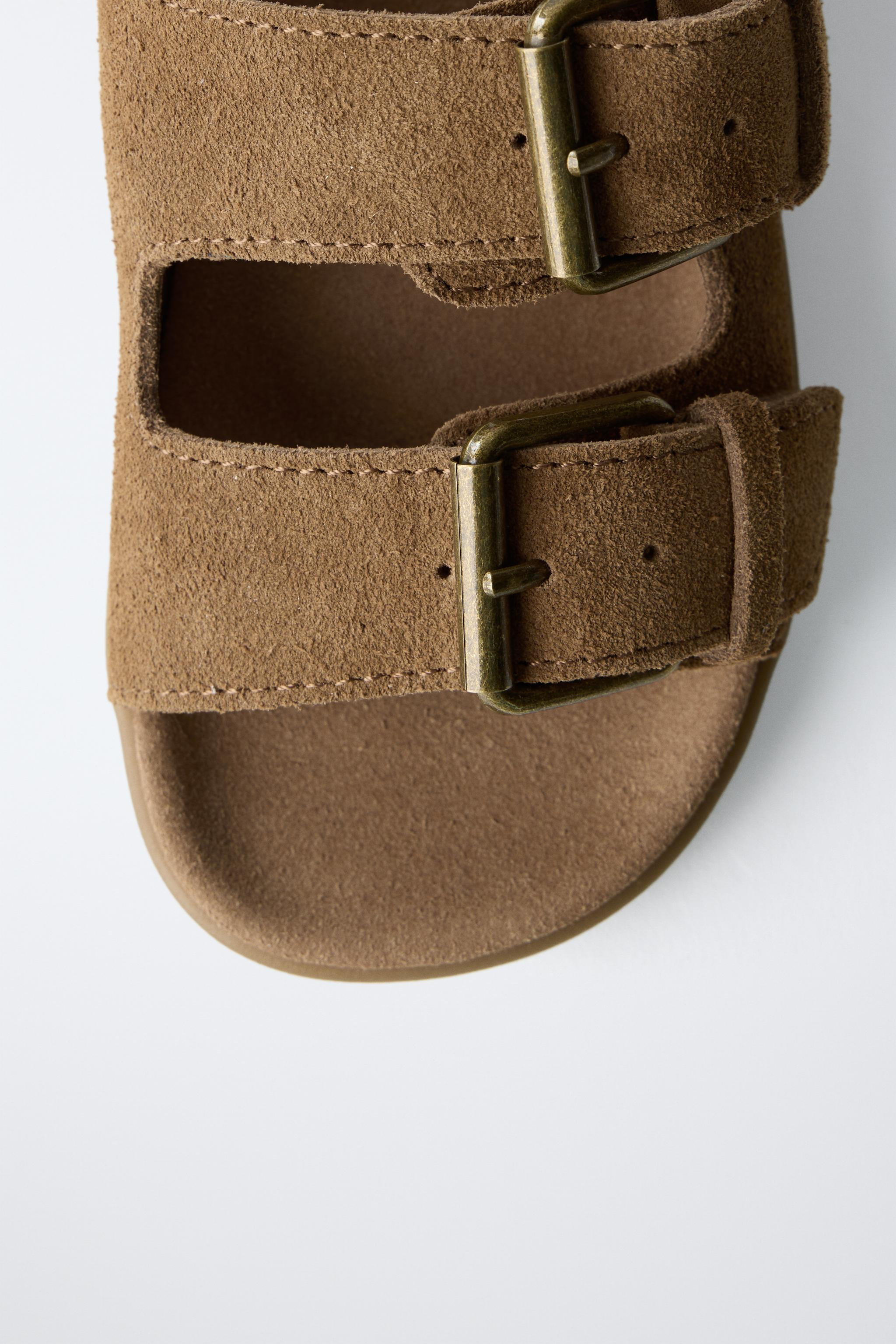 LEATHER BUCKLE SANDALS | Zara US