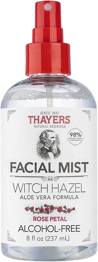 THAYERS Alcohol-Free Witch Hazel Facial Mist Toner with Aloe Vera, Rose Petal, 8 Ounce | Amazon (US)