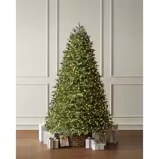 7.5 ft. Elegant Twinkling Grand Fir LED Pre-Lit Artificial Christmas Tree with Timer T32 | The Home Depot