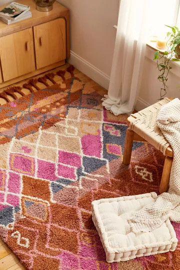 Abstract Diamond Shag Rug | Urban Outfitters (US and RoW)