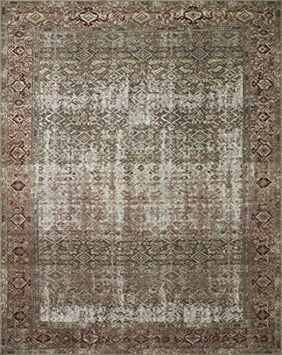 Amber Lewis x Loloi Georgie Collection GER-07 Moss / Salmon 7'6" x 9'6" Area Rug | Amazon (US)