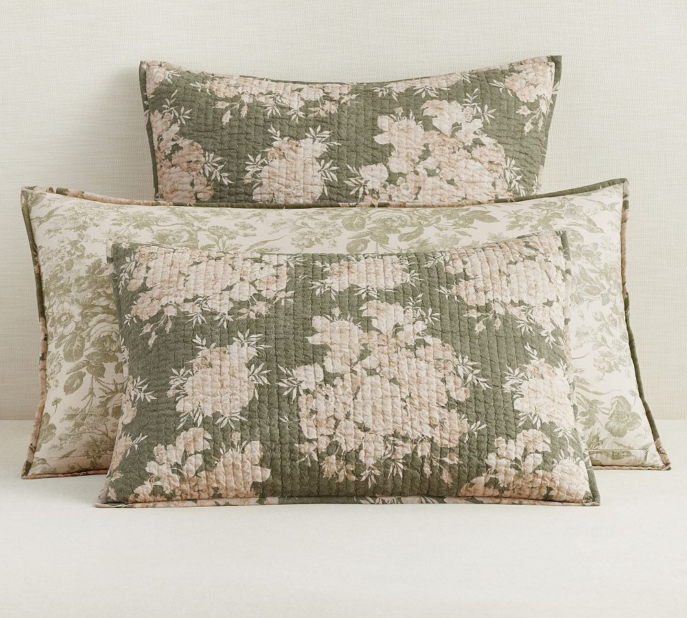 Juliette Toile Handcrafted Reversible Pick-Stitch Quilted Sham | Pottery Barn (US)