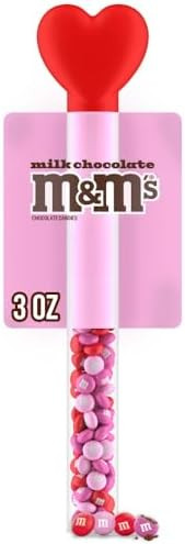 M & M's Milk Chocolate Valentine's Day Candy Heart Cane Gift, 3 oz Pink | Amazon (US)