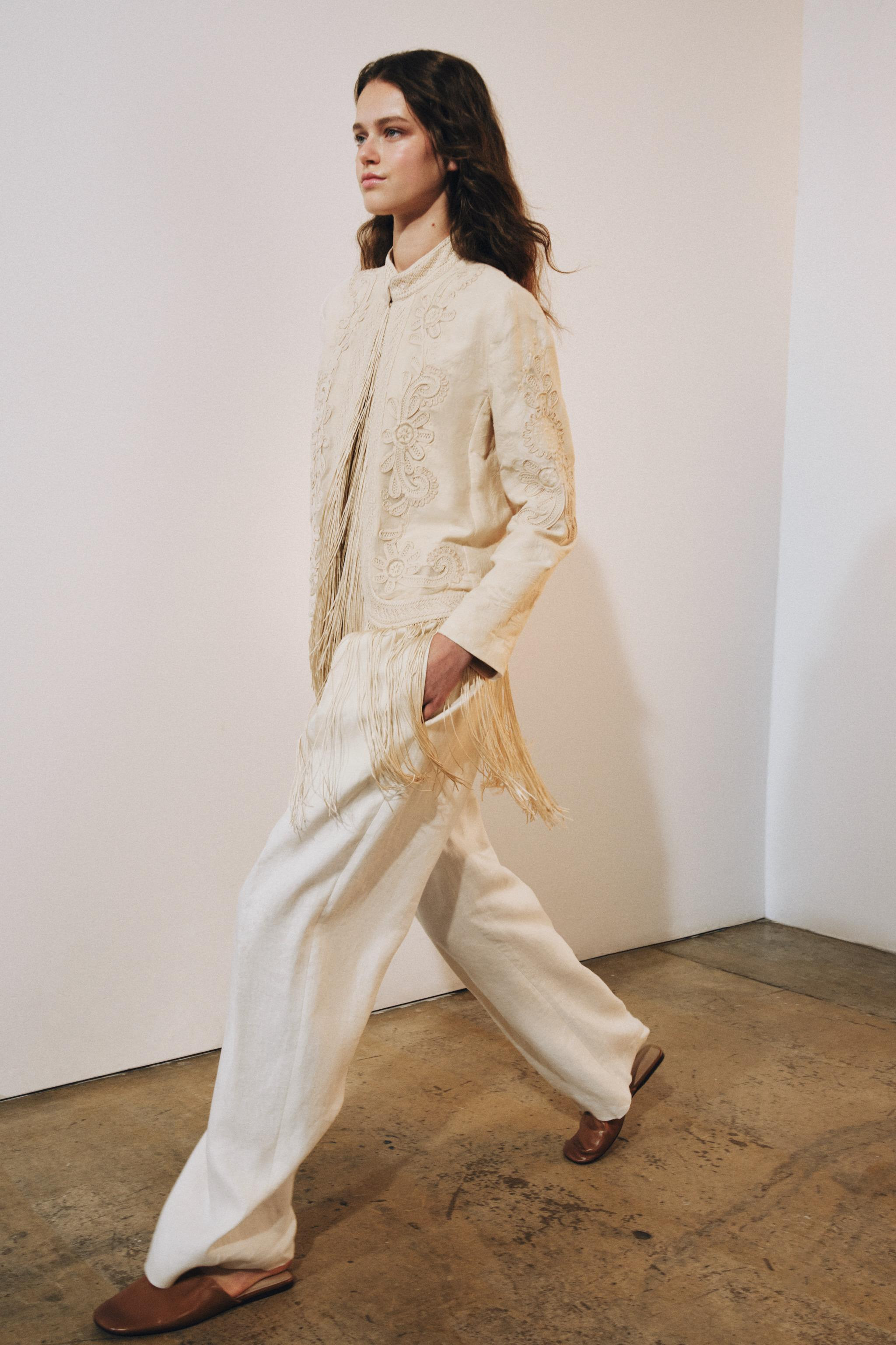 ZW COLLECTION FRINGED EMBROIDERED JACKET | Zara UK