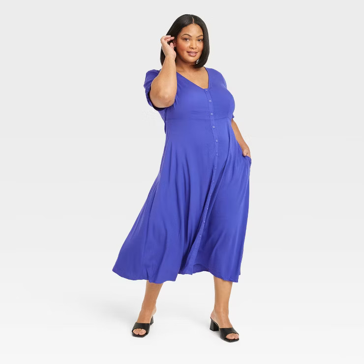 Women's Short Sleeve Button-Front Shirtdress - Ava & Viv™ | Target