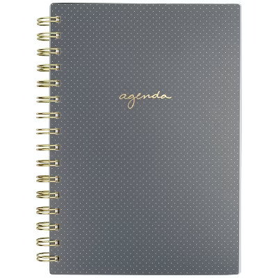 2021-22 Academic Planner 8.5"x5.5" Frosted Plastic Wirebound Weekly/Monthly Black with White Dot ... | Target