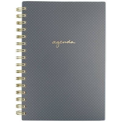 2021-22 Academic Planner 8.5"x5.5" Frosted Plastic Wirebound Weekly/Monthly Black with White Dot ... | Target