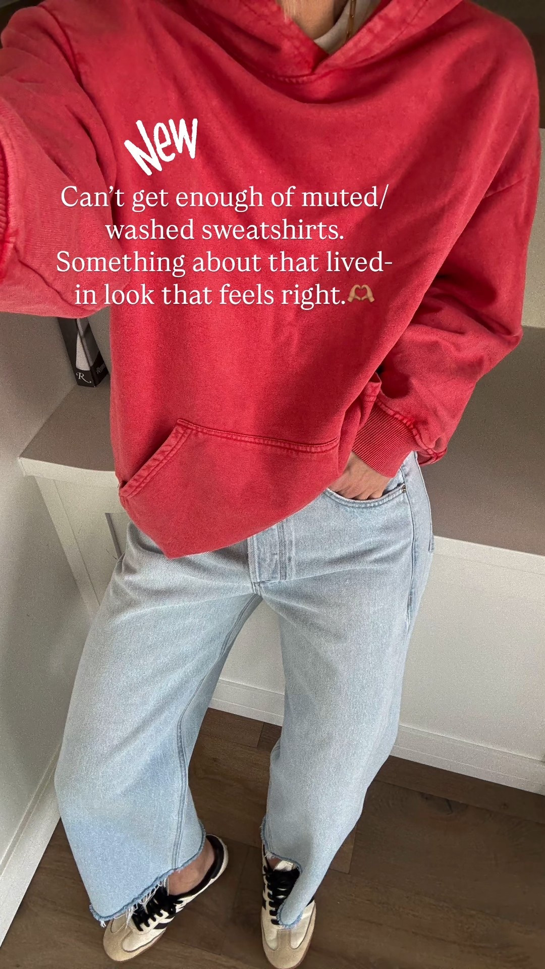 Give me all the vintage-inspired pieces! 
Love this red — but I’ve got my eye on the green and black ones too. It’s men’s sizing - I still took a medium for an oversized fit.
Size down in jeans. Such an easy loose wide leg pair. 

#LTKgrwm #LTKOver40 #LTKmomlife