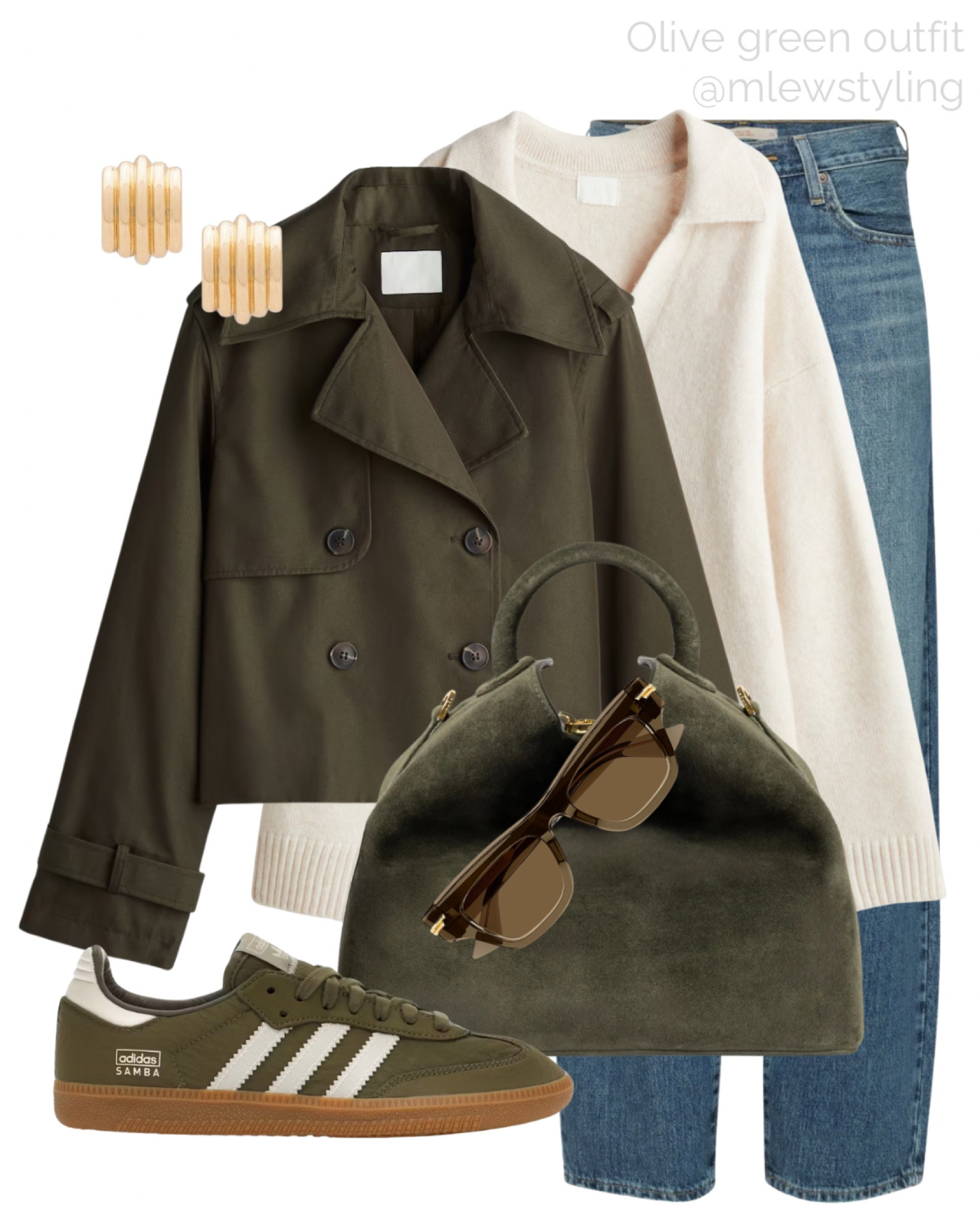 Khaki green cropped trench outfit with matching adidas sambas 🌿

Tags: early fall outfit, polo sweater, jeans outfit, elleme Paris suede bag, back to school, fall fashion, trending 

#LTKItBag #LTKShoeCrush #LTKSeasonal