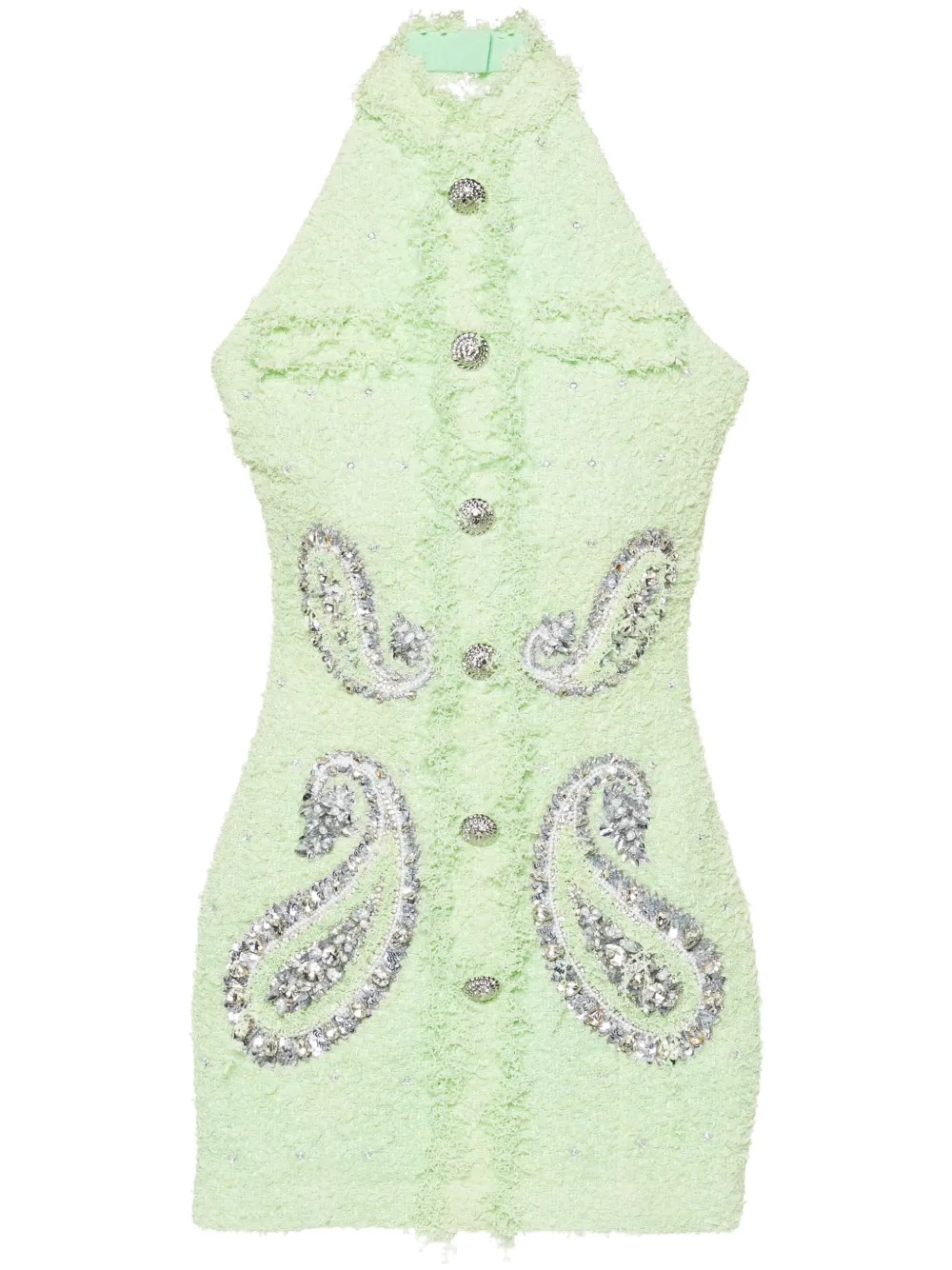 Balmain paisley-embellished Tweed Mini Dress - Farfetch | Farfetch Global