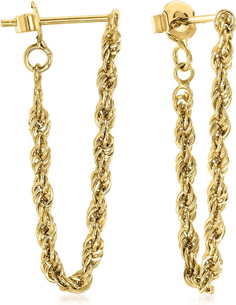 Ross-Simons 18kt Gold Over Sterling Endless Rope Chain Drop Earrings | Amazon (US)