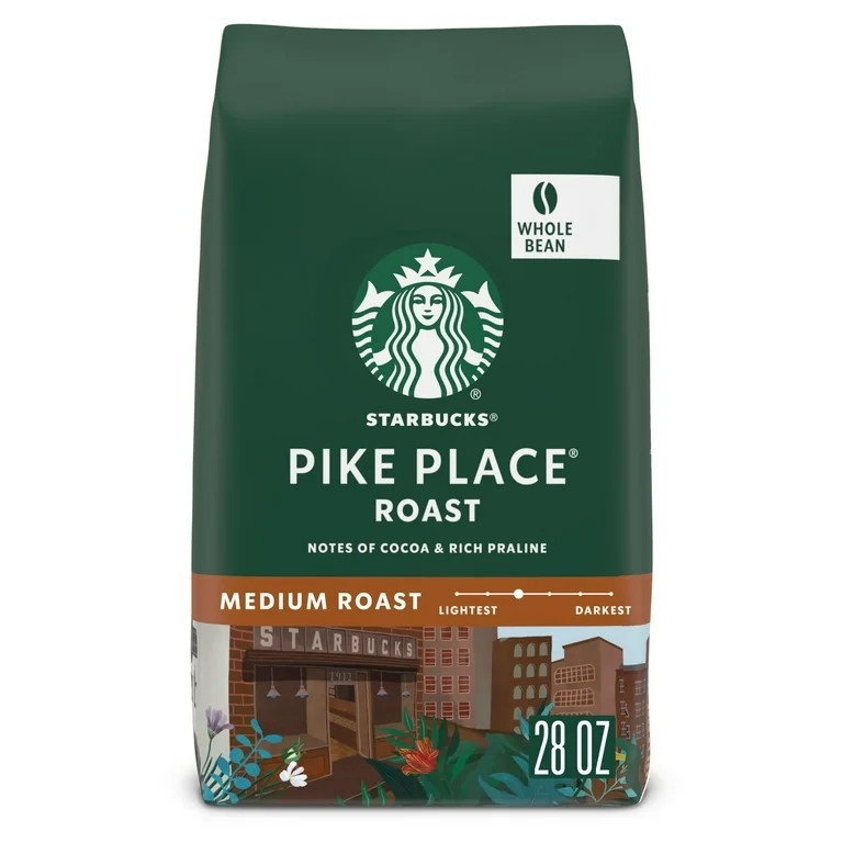 Starbucks Pike Place Roast, Whole Coffee Beans, Medium Roast Hot or Iced Coffee, 28 oz | Walmart (US)