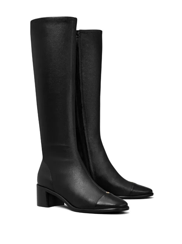 Tory Burch TORY LEATHER CAP-TOE KNEE HIGH BOOT 55MM | FARFETCH | Farfetch Global