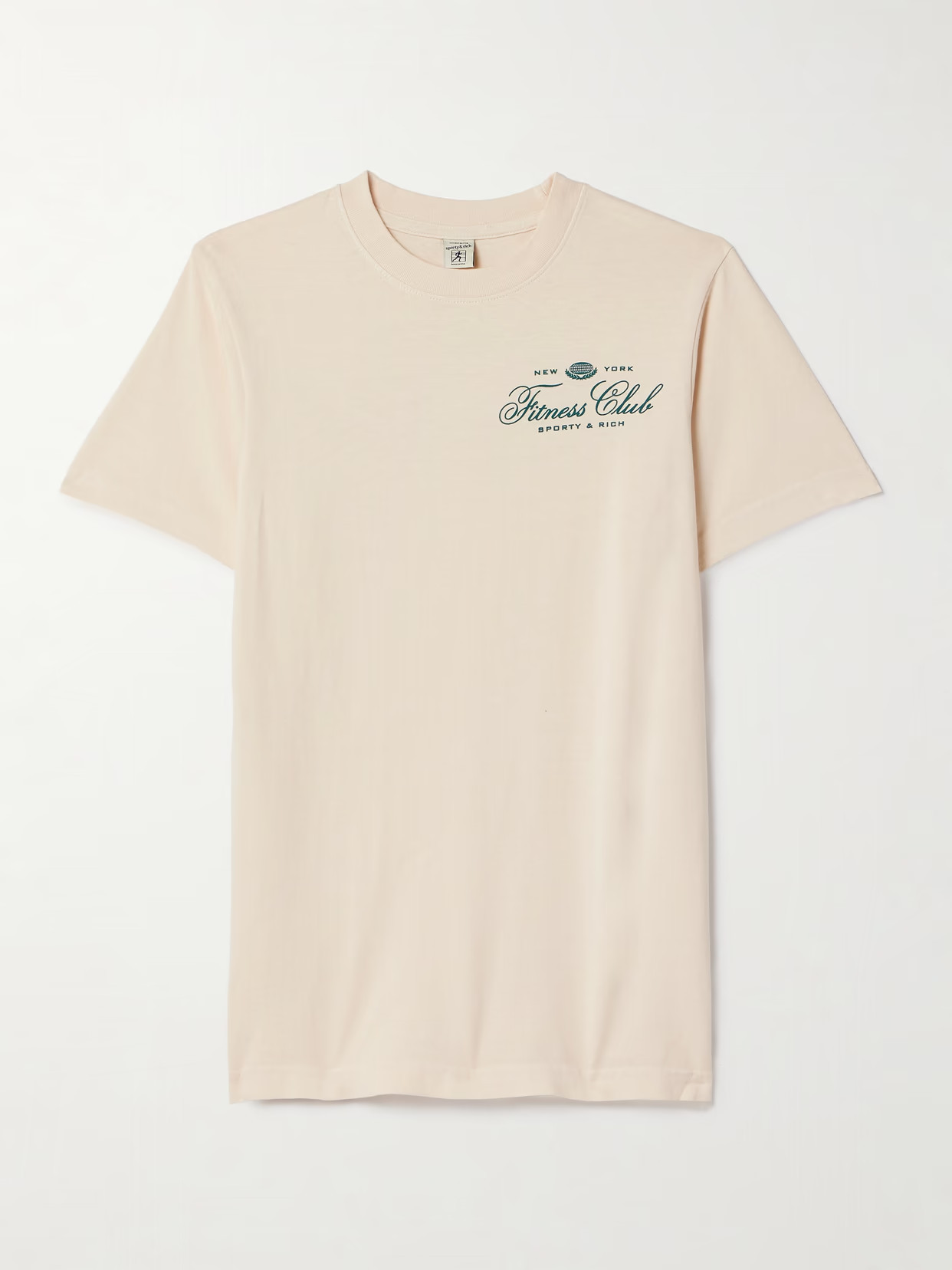 Sporty & Rich - Fitness World Printed Cotton-jersey T-shirt - Cream | NET-A-PORTER (US)