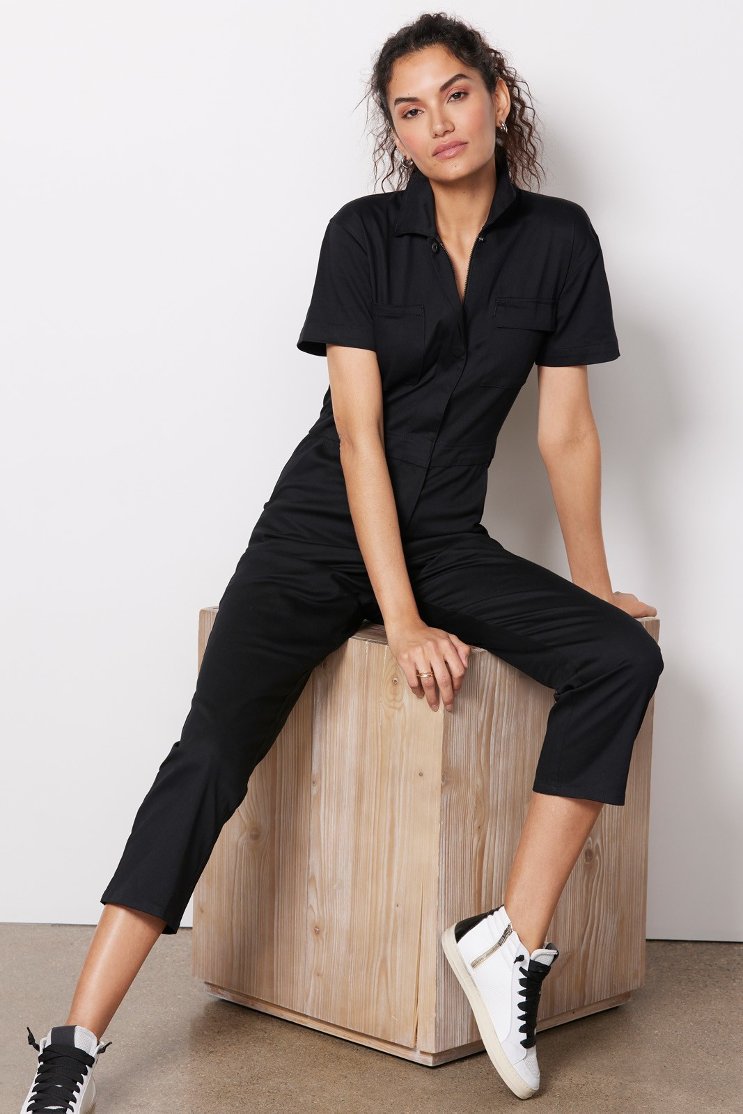 RIVET UTILITY Worker Short Sleeve Jumpsuit | EVEREVE | Evereve