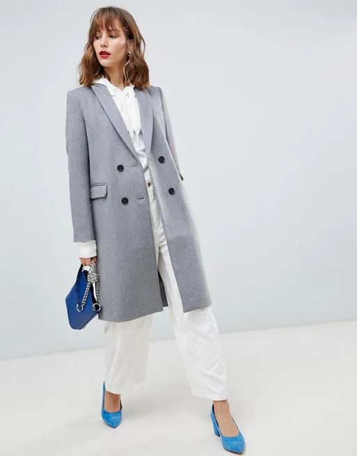 Stradivarius double button longline coat | ASOS US