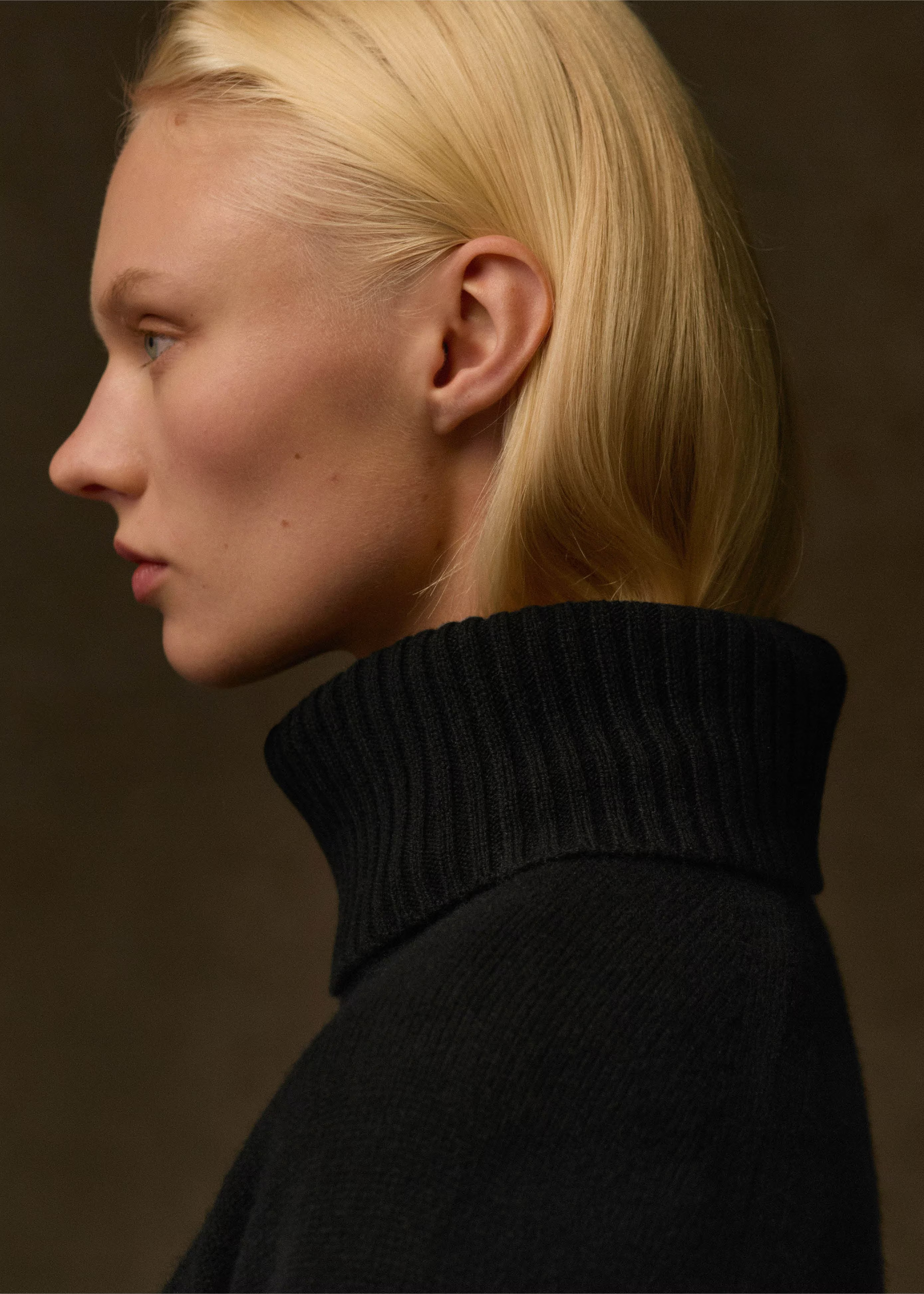 Women's Black Merino Cashmere Curved Hem Jumper + Snood | ME+EM | ME+EM Global (Excluding US)