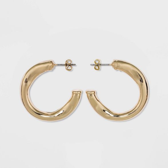Wavy Hoop Earrings - A New Day™ Gold | Target
