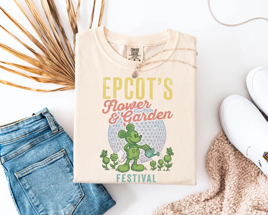 Flower and Garden Festival T-shirt, Trendy Epcot Inspired Shirt, Comfort Colors Tee, Retro Mickey... | Etsy (US)